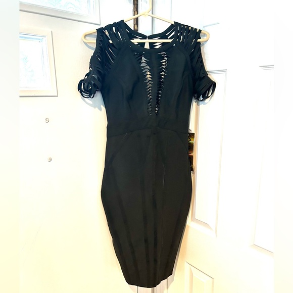 Gold label wow couture black dress bodycon - Picture 1 of 6